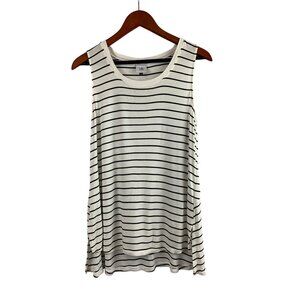 Cabi Striped Sleeveless Top S Rayon/Spandex Blend Made In Vietnam